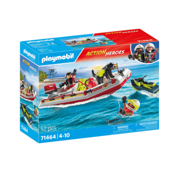 Brinquedo Playmobil Fireboat W/aqua Scooter 71464