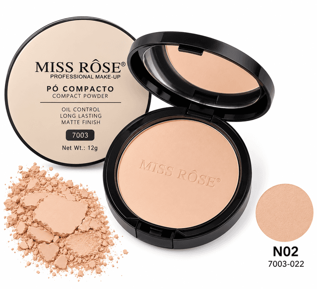 Pó Compacto Miss Rose 7003-022N N-02