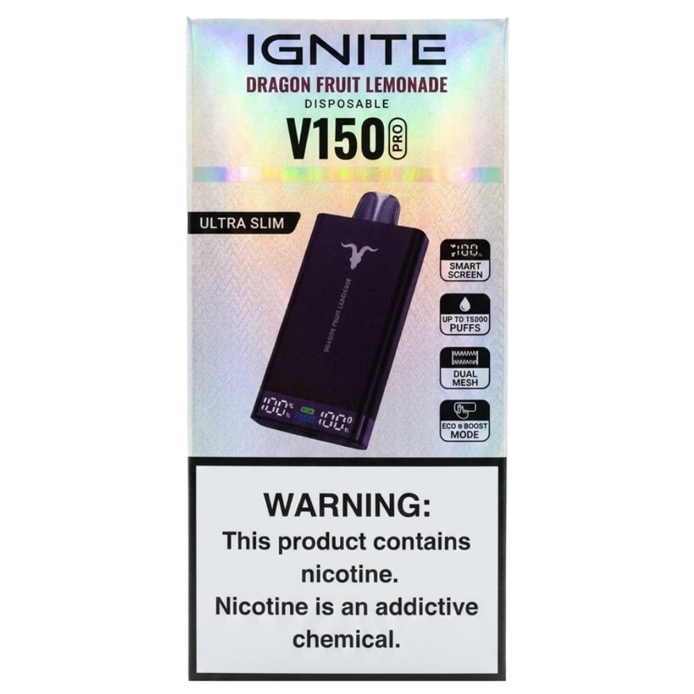 Pod Descartável Ignite V150 Pro Dragon Fruit Lemonade 15000 Puffs