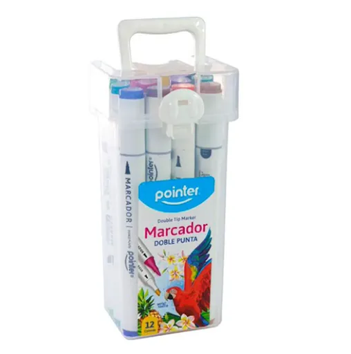 Marcadores Dupla Ponta Pointer 12 Peças