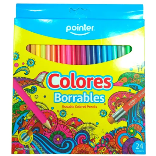 Lápis de Cor Pointer Borráveis 24 Peças