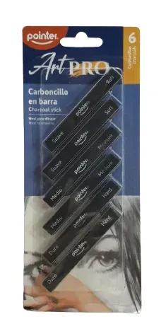 Lápis de Cor Pointer Carboncillo Barra 6 Peças