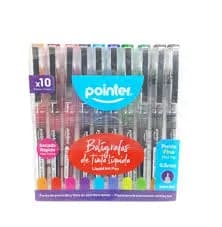 Caneta Roller Pointer Rp212010 Ponta Fina Pacote com 10 Unidades