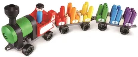Conjunto de Construção Poly M Trem Arco-Íris 63 Peças