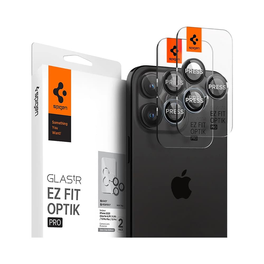 Protetor de Lente Spigen Glasstr Ez Fit Optik Pro para Apple iPhone 17/16/15/14 Pro & Pro Max Agl06159 2 Pack Zeroone Edition