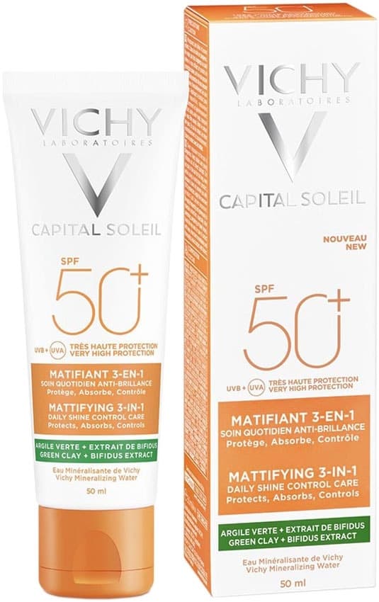 Protetor Solar Vichy Capital Soleil Matificante 3 Em 1 FPS 50+ 50mL