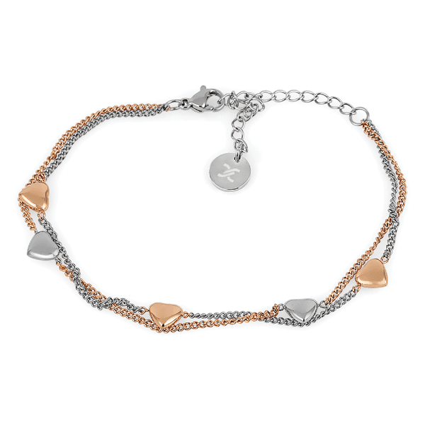 Pulseira Feminina Daniel Klein Dkj.11.10003-4 Prata/Rose Gold
