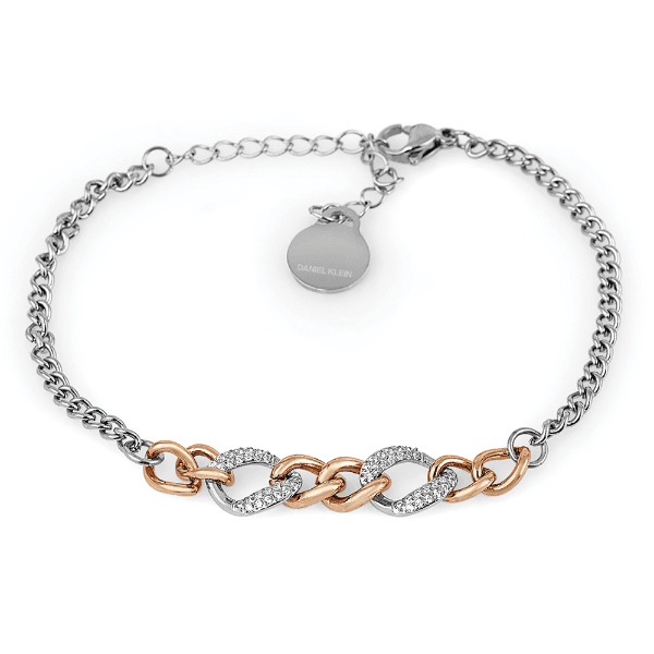 Pulseira Feminina Daniel Klein Dkj.12.10010-4 Prata/Rose Gold