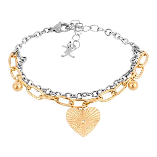 Pulseira Feminina Daniel Klein Dkj.13.10007-3 Prata/Dourado