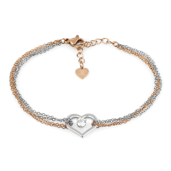 Pulseira Feminina Daniel Klein Dkj.3.10028-4 Prata/Rose Gold
