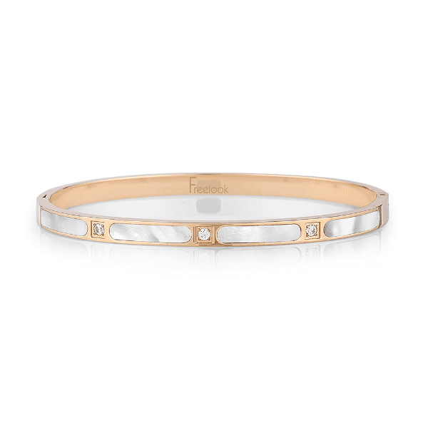 Pulseira Feminina Freelook Frj.3.3002-2 de Aço Inoxidável Dourado