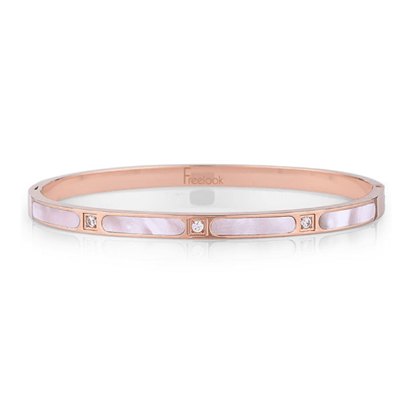 Pulseira Feminina Freelook Frj.3.3002-4 de Aço Inoxidável Rosa Ouro