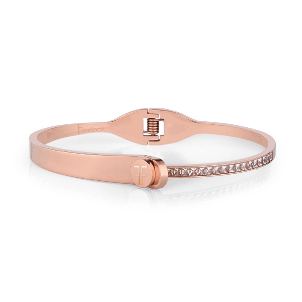 Pulseira Feminina Freelook Frj.3.3004-4 de Aço Inoxidável Rosa Ouro