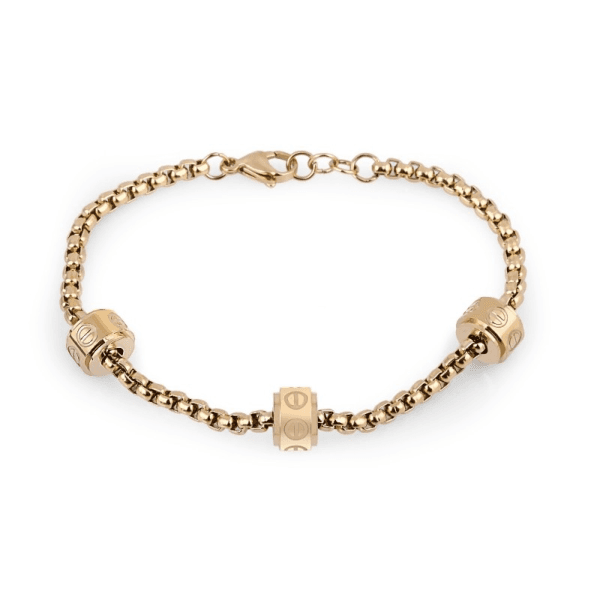 Pulseira Feminina Freelook Frj.3.3009-3 de Aço Inoxidável Dourado