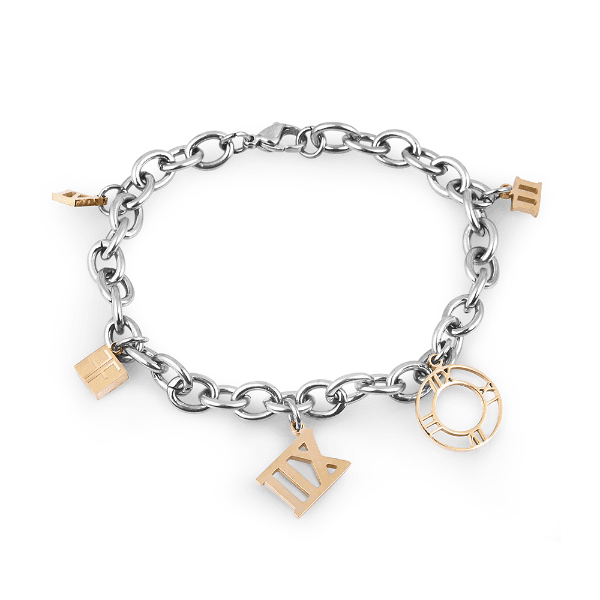 Pulseira Feminina Freelook Frj.3.3012-2 de Aço Inoxidável Prata e Dourado