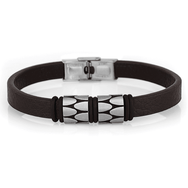 Pulseira Masculina Daniel Klein Dkj.13.10002-2 Marrom/Prata