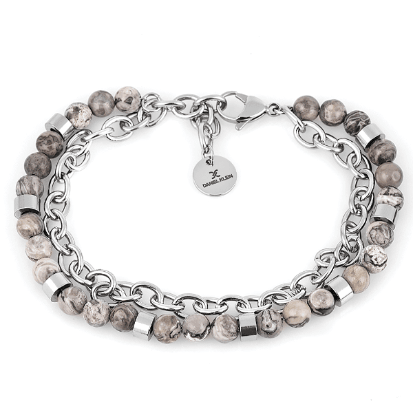 Pulseira Masculina Daniel Klein Dkj.14.10004-3 Bege/Prata