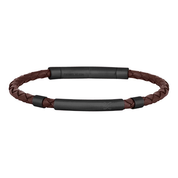 Pulseira Masculina Daniel Klein Dkj.16.10001-5 Couro Marrom/Preto