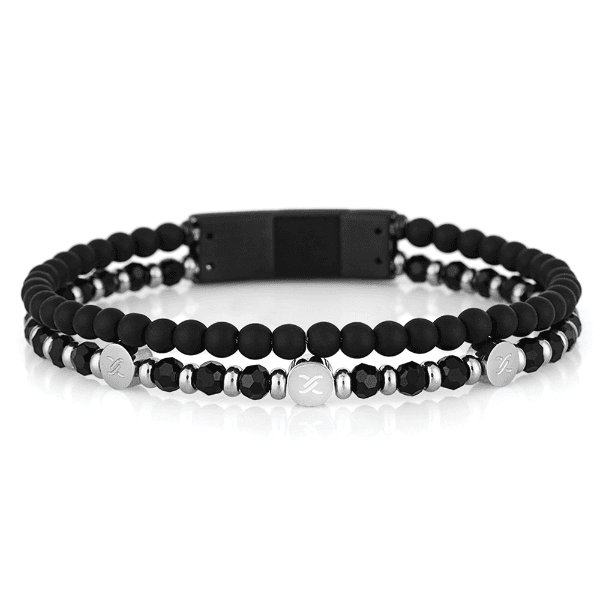 Pulseira Masculina Daniel Klein Dkj.6.10027-1 Preto/Prata