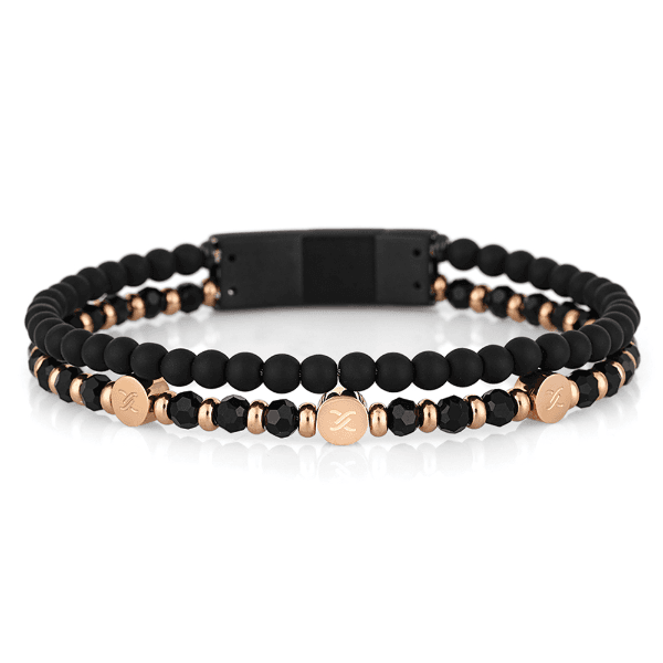 Pulseira Masculino Daniel Klein Dkj.6.10027-3 Preto/Rose Gold