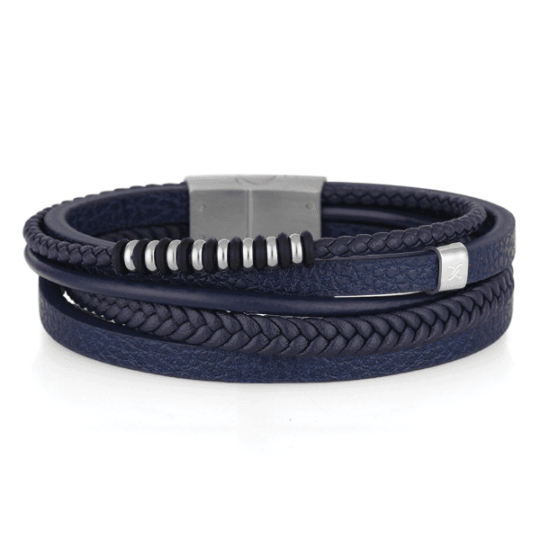 Pulseira Masculina Daniel Klein Dkj.6.10032-2 Couro Azul