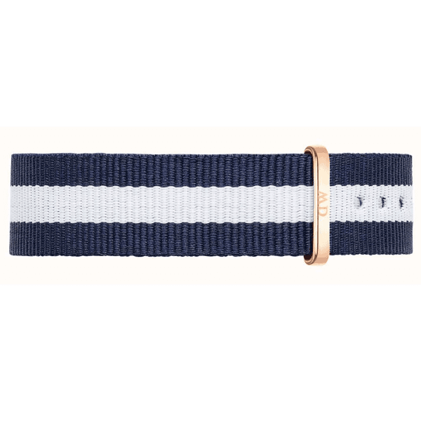 Pulseira para Relógio Daniel Wellington Classic Glasgow DW00200047 Feminino de Nylon 18mm - Azul e Branco