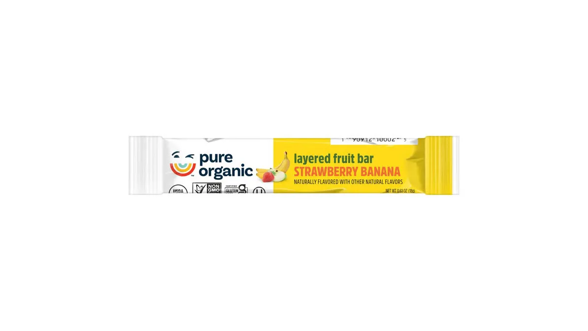 Pure Organic Barra De Frutas Orgânica Strawberry Banana 18G