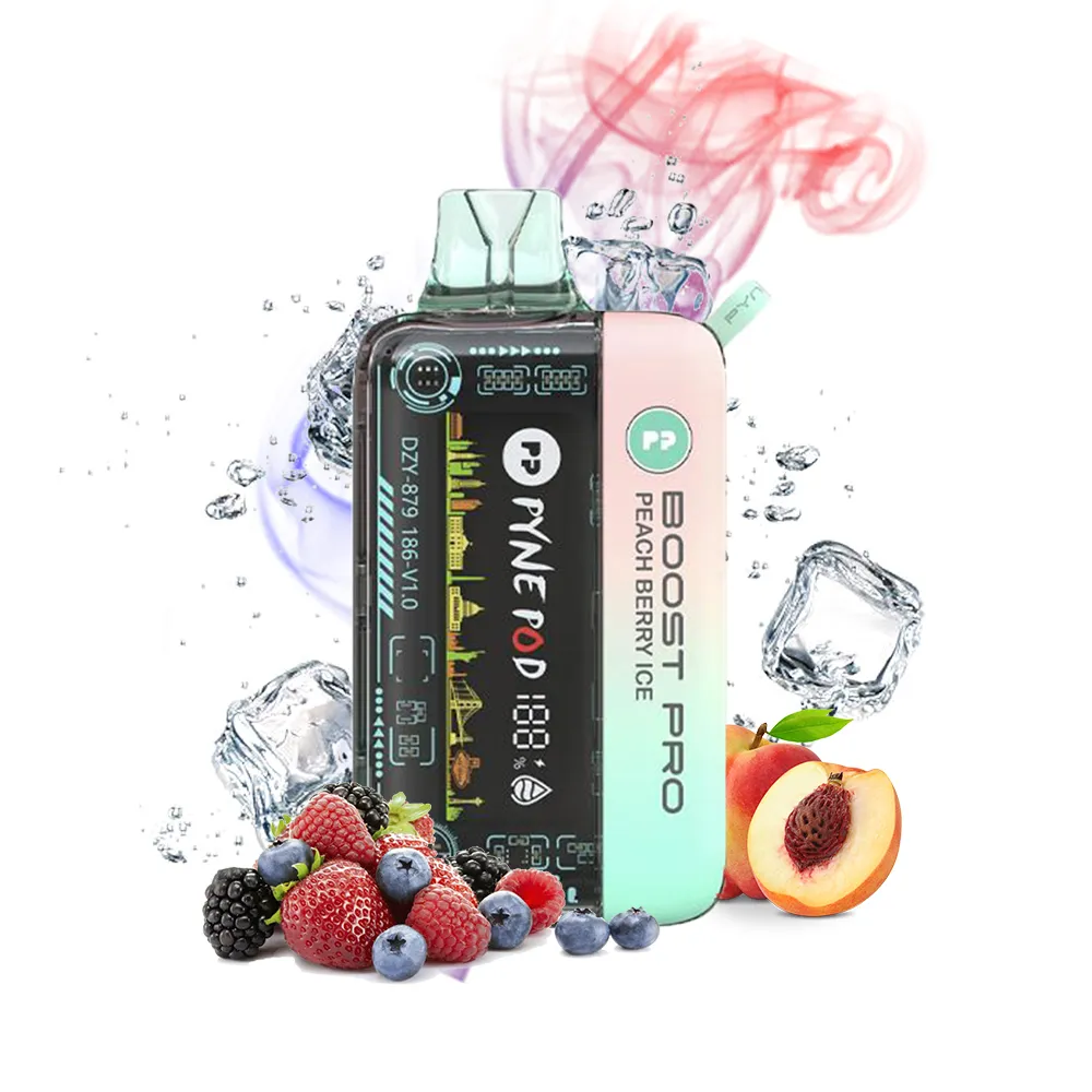Vape Descartável Pyne Pod Boost Pro 20000PUFFS Peach Berry Ice 5%