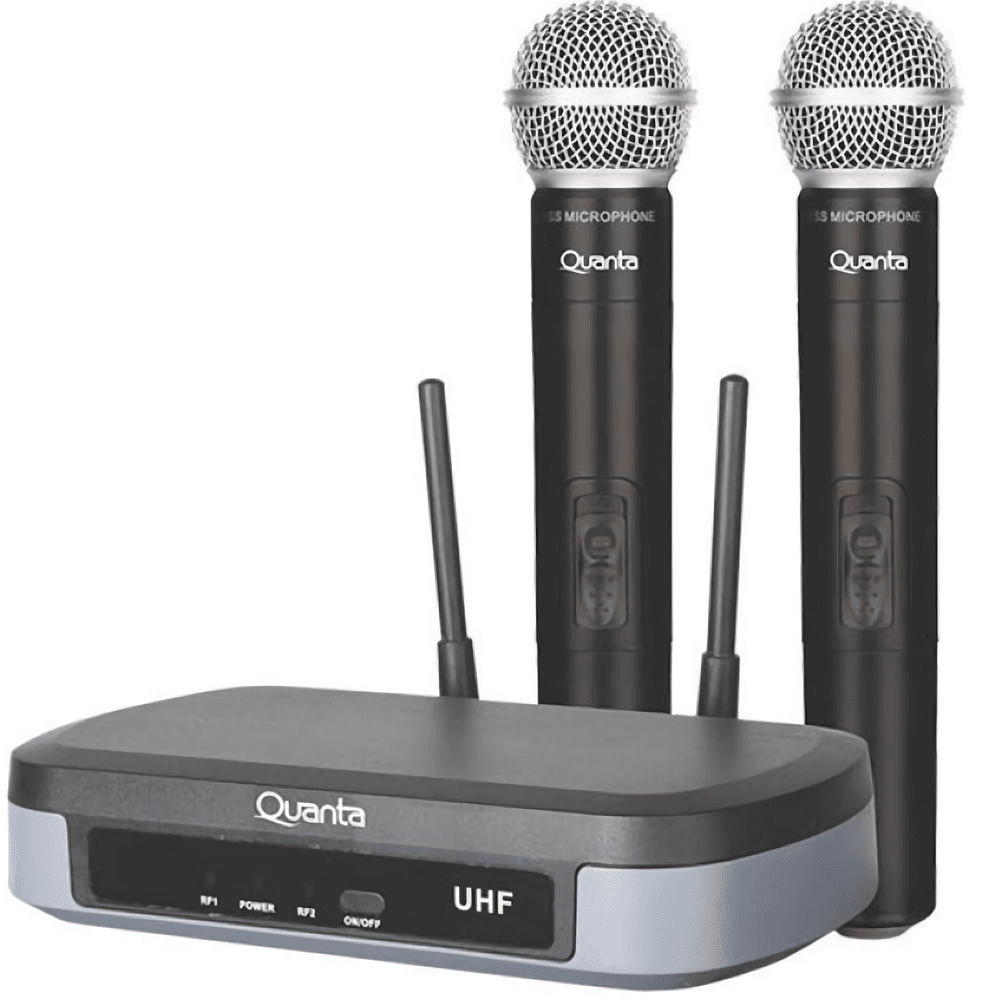 Microfone Quanta Qtmwu104 2MIC Bivolt Preto