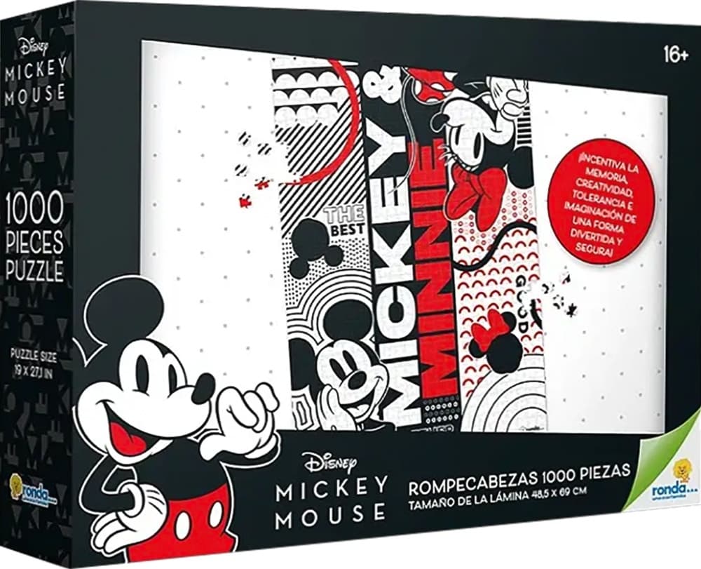 Quebra-cabeça Mickey e Minnie Mouse Disney Ronda 1000 Peças