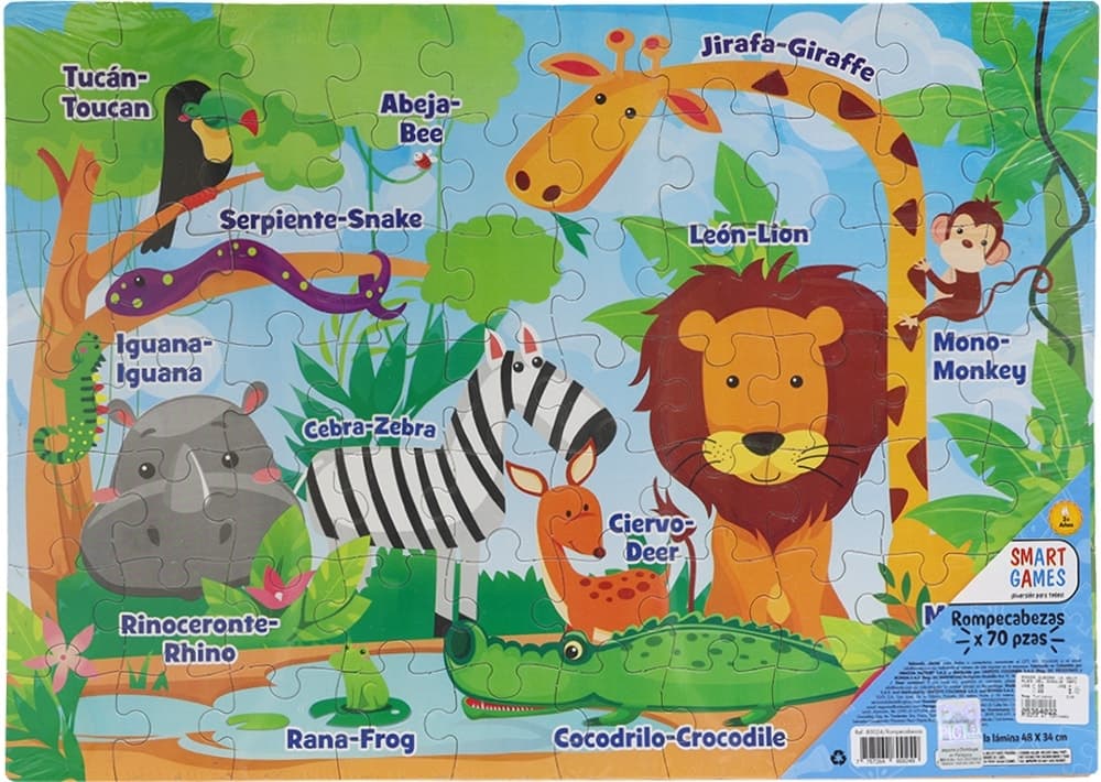 Quebra-cabeça Ronda Animais da Floresta 80024 (70 Peças)