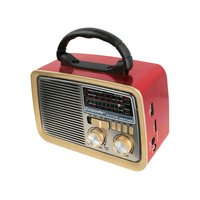 Rádio Ecopower Ep-F121B USB/SD/FM/AM Mogno