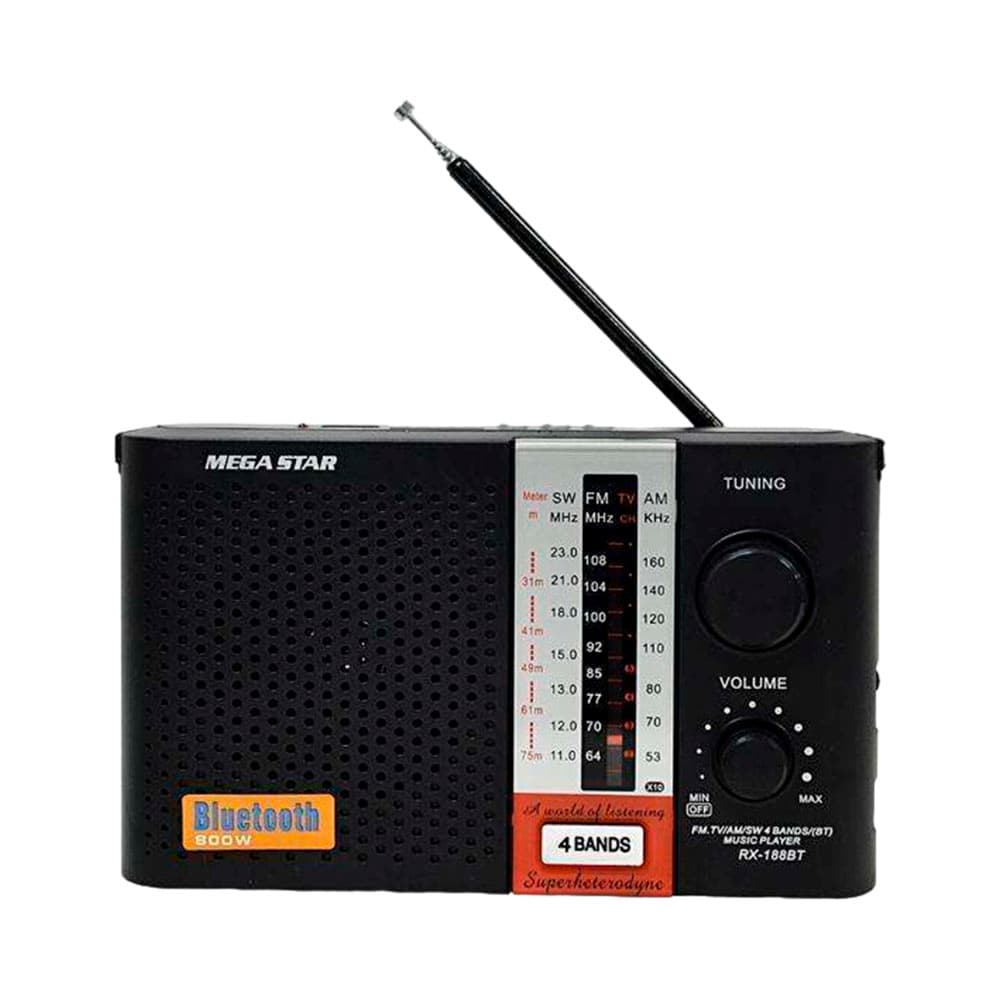 Rádio Comunicador Mega Star RX188BTA Preto
