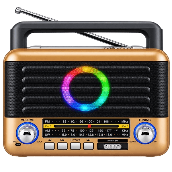 Rádio Portátil Megastar RX516G com Bluetooth / USB / Am-Fm Dourado/Preto