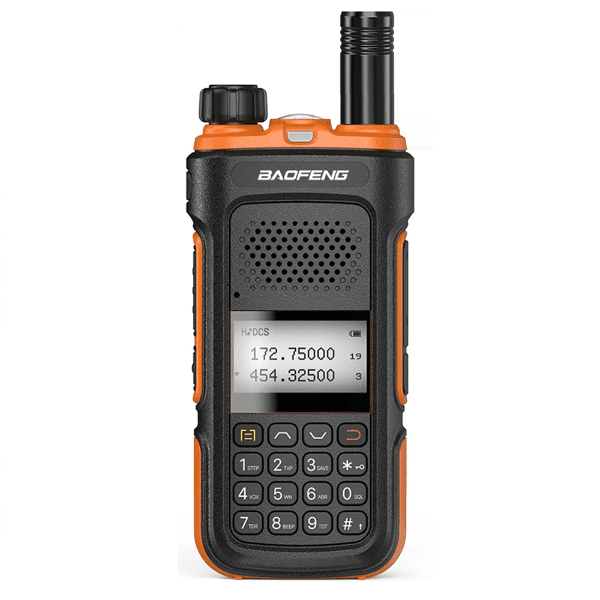 Radio Walkie Talkie Baofeng Bf-UV10L Amateur 1.44" 5W 7.4V 128 Canais Preto/Laranja