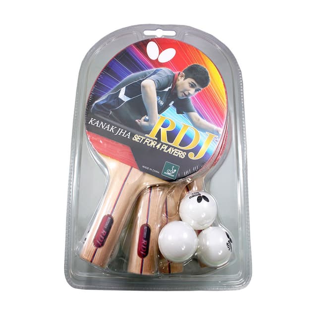 Conjunto de Raquete de Ping Pong Butterfly para 4 Jogadores