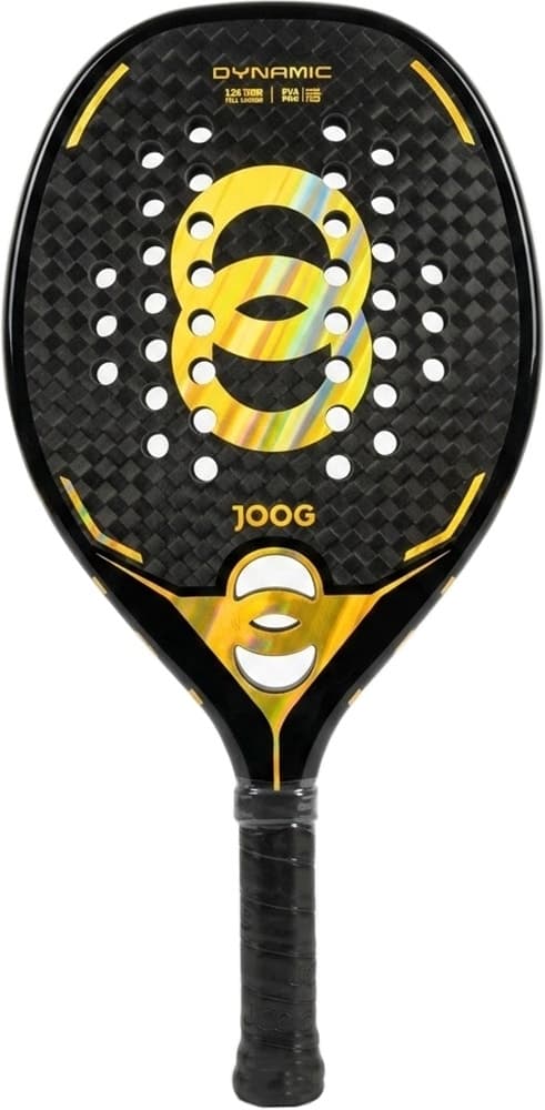 Raquete Beach Tennis Joog Dynamic 12K Pro Eva Pro Preto/Dourado