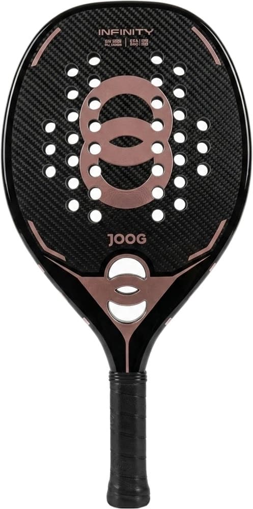 Raquete Beach Tennis Joog Infinity 3K Pro Eva Pro Preto/Rosa Dourado