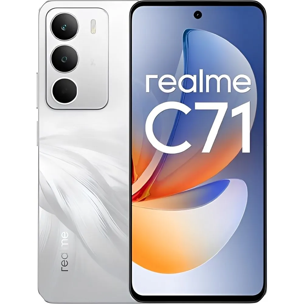 Celular Realme C71 Rmx5303 6.67" Dual Chip Lte Nfc 8/256GB White Swan Anatel 45W