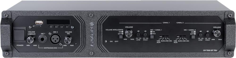Receiver Amplificador Frahm Gr 7000BT 70V USB/FM/SD/Bluetooth 1000W Rms - Bivolt