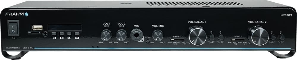 Receiver Amplificador Frahm Slim 2500 App G5 Bluetooth/USB/SD/FM 230W Bivolt