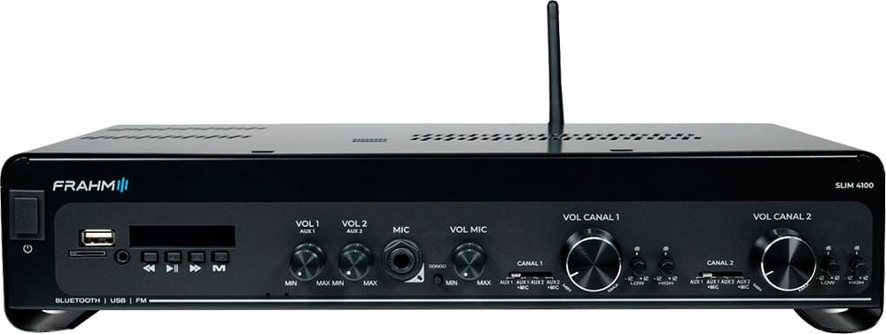 Receiver Amplificador Frahm Slim 4100 G5 App Optical USB/FM/SD/Bluetooth Bivolt