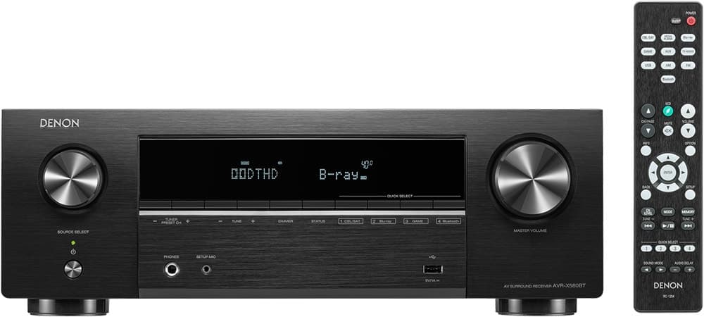 Receiver Denon Avr-X580BT 5.2 Canais 130W 8K Ultra HD/Bluetooth 220V/50-60Hz Preto