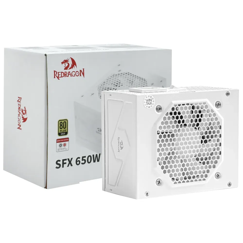 Fonte Redragon 650W Gc-PS014W 80 Plus Gold Atx Full Modular Branca
