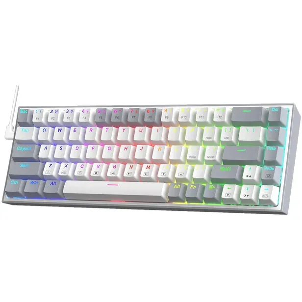 Teclado Redragon Castor K631WG-RGB Eng Branco/Cinza