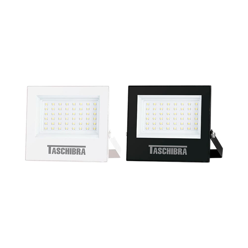 Refletor LED Slim Taschibra 50W 6500K 4000 Lúmenes Bivolt