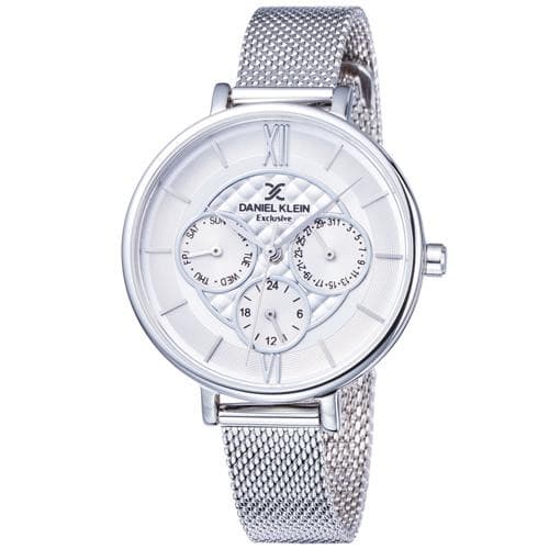 Relógio Analógico Daniel Klein Exclusive Dk11895-1 Feminino Prata
