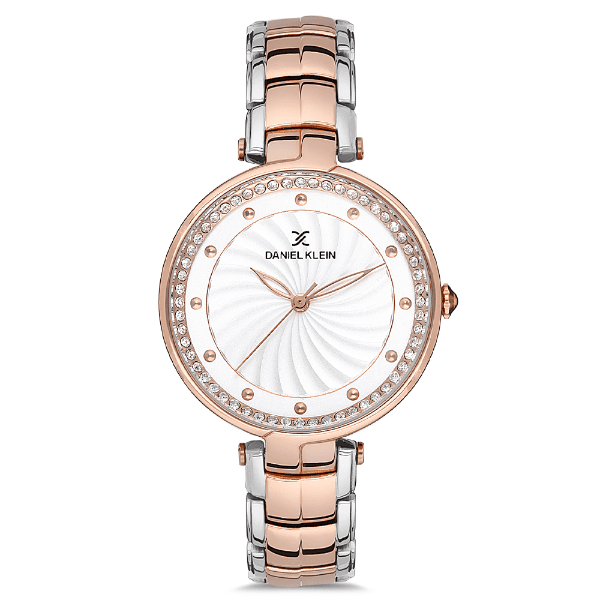 Relógio Analógico Feminino Daniel Klein Dk.1.12692-4 Premium Ladies Pulseira de Aço Inoxidável Prata/Rose Gold