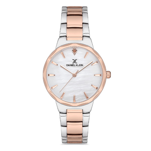 Relógio Analógico Feminino Daniel Klein Dk.1.12702-3 Premium Ladies Pulseira de Aço Inoxidável Prata/Rose Gold