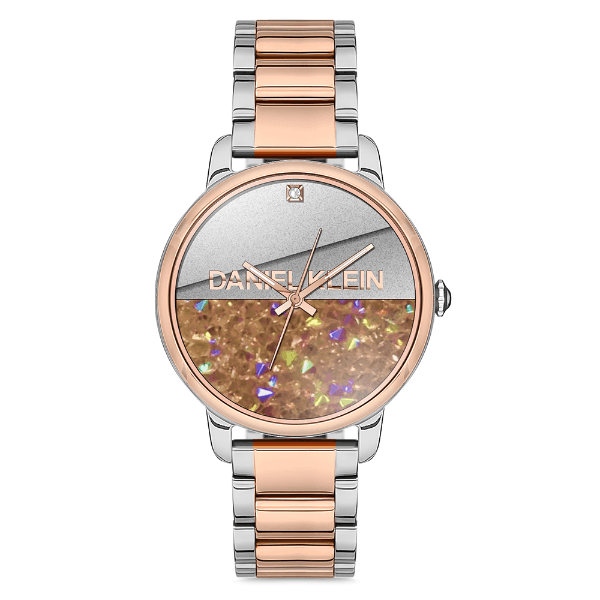 Relógio Analógico Daniel Klein Dk.1.12711-3 Premium Ladies Pulseira de Aço Inoxidável Prata/Rose Gold